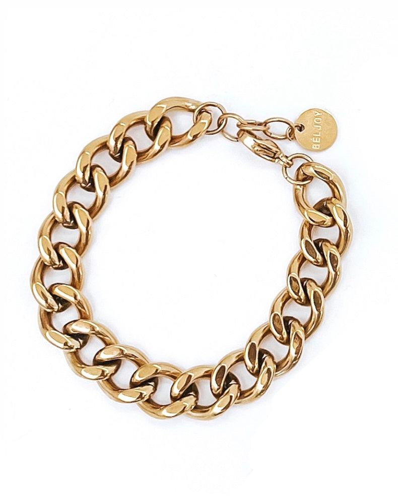 Gold Heath Cuban Chain Bracelet