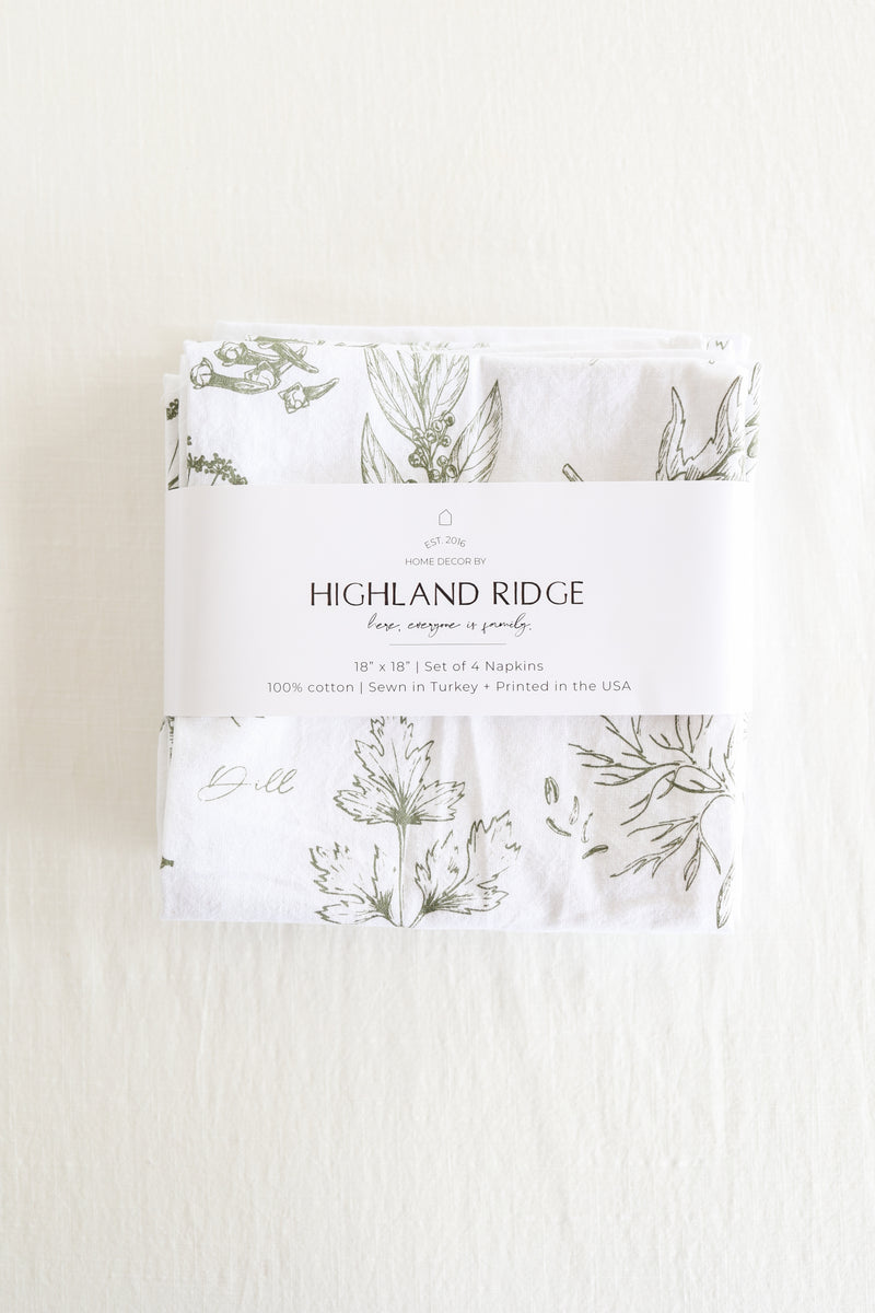 Kitchen Herbs Napkins Set of 4
