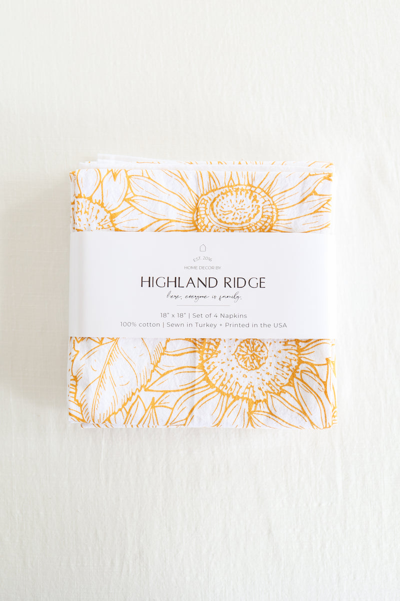 Sunflower Garden Napkins Set of 4