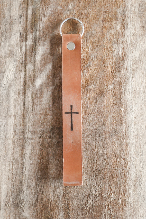 Cross Wristlet Engraved Leather