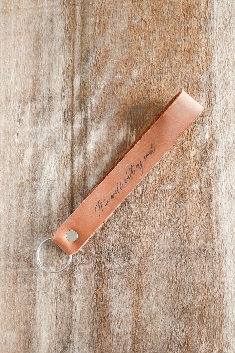 Christian Wristlet Engraved Leather