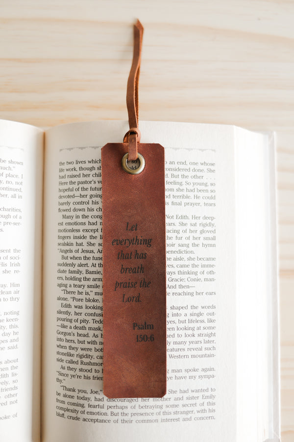 Praise the Lord Leather Bookmark