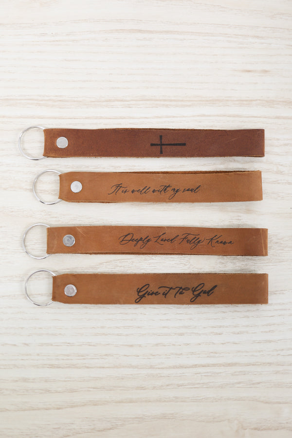Christian Wristlet Engraved Leather