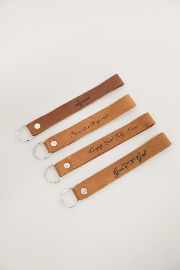 Christian Wristlet Engraved Leather