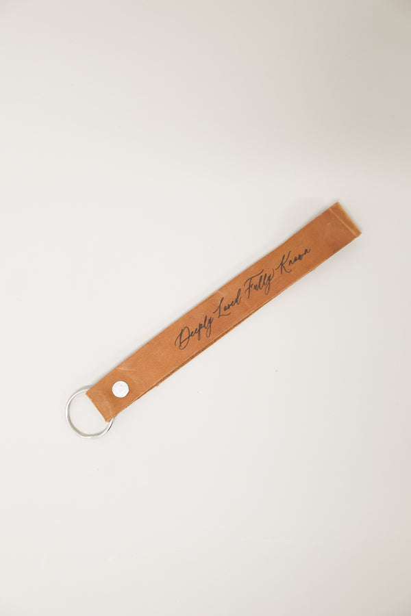 Deeply Loved, Fully Known Wristlet Engraved Leather