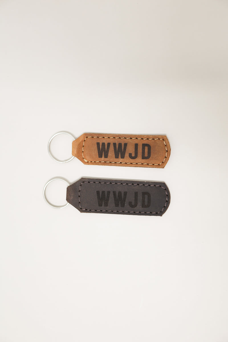 Christian Key Fob Engraved Leather