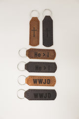 Christian Key Fob Engraved Leather