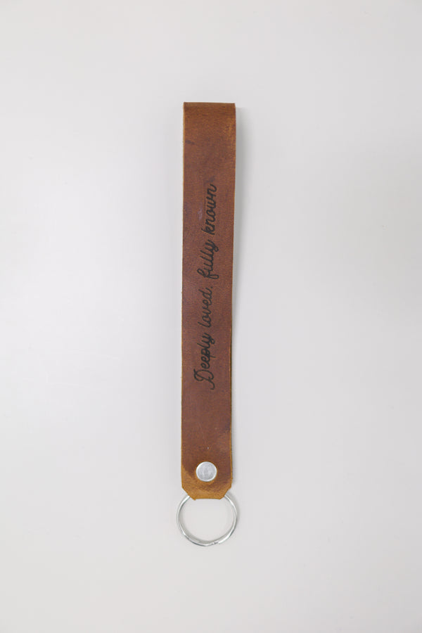 Deeply Loved, Fully Known Wristlet Engraved Leather