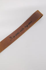 It Is Well With My Soul Wristlet Engraved Leather