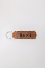 He > i Key Fob Engraved Leather