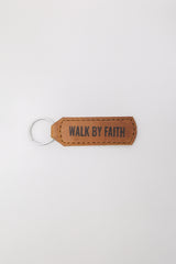 Walk By Faith Key Fob Engraved Leather