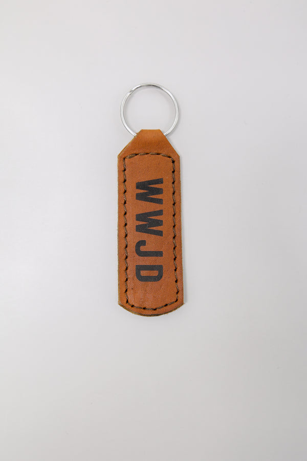 WWJD Key Fob Engraved Leather