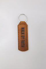 Walk By Faith Key Fob Engraved Leather