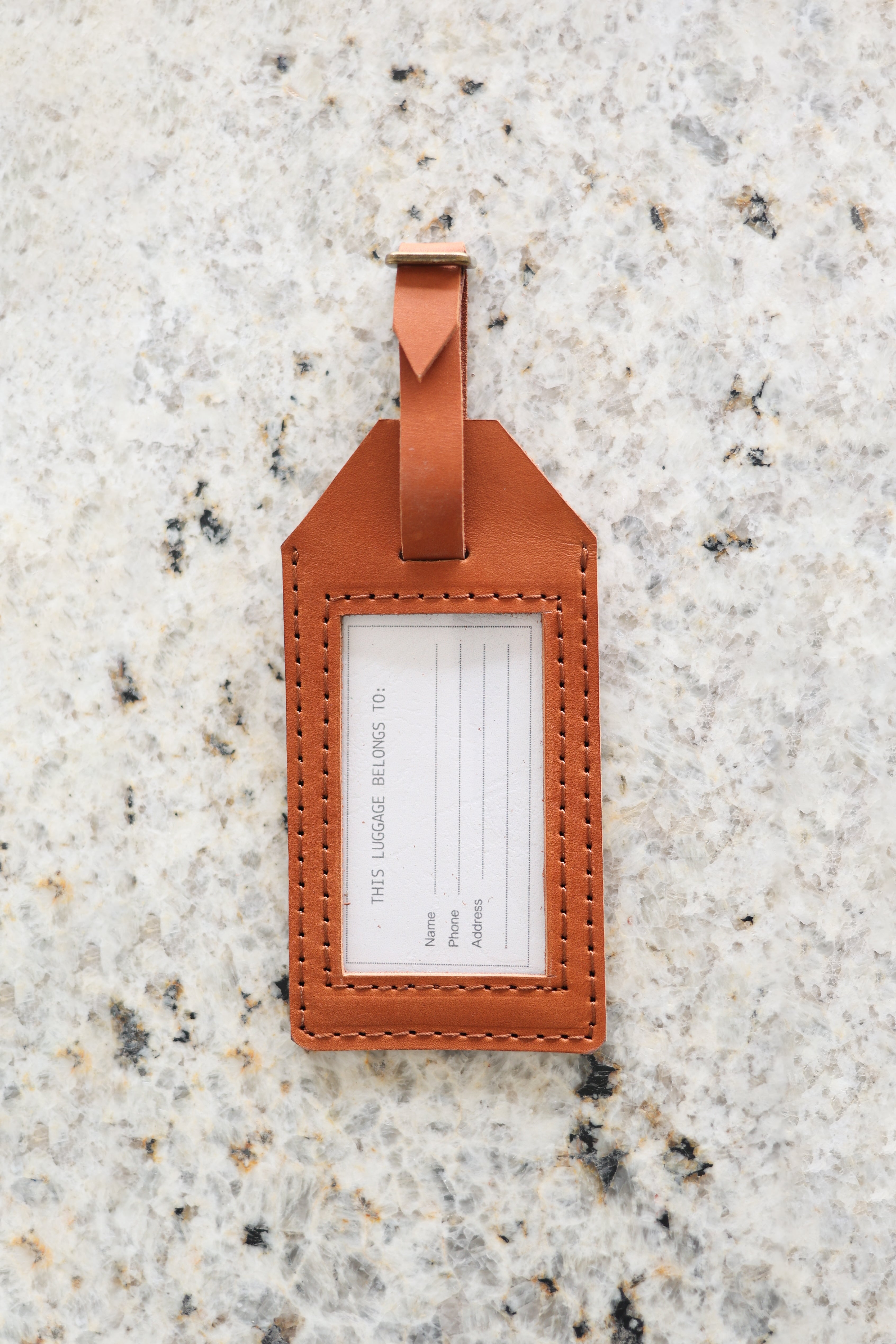 Custom Cognac Luggage Tags