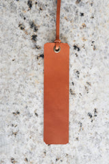 Custom Cognac Leather Bookmark