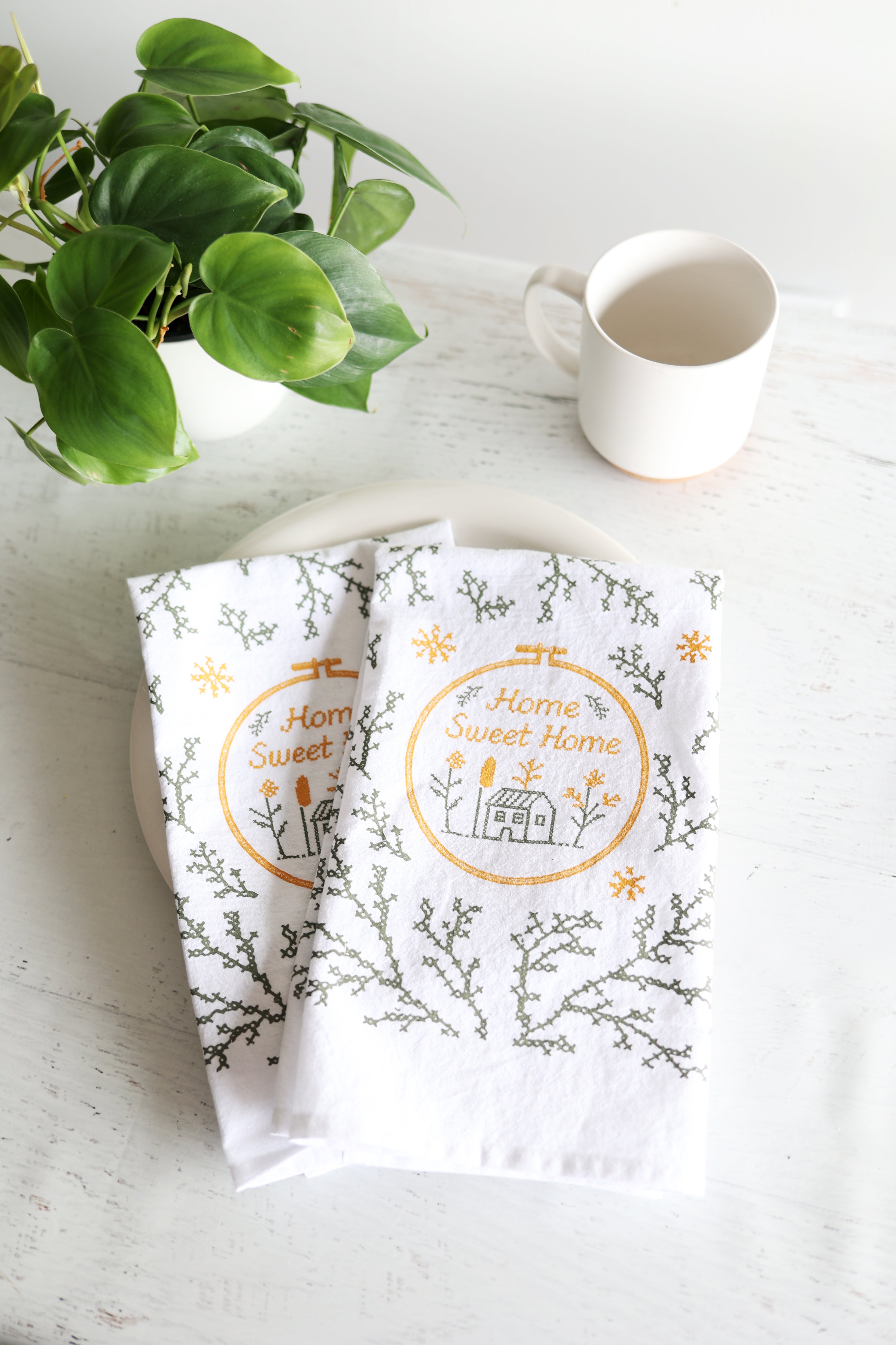 Home Sweet Home Cross-Stitch Tea Towel