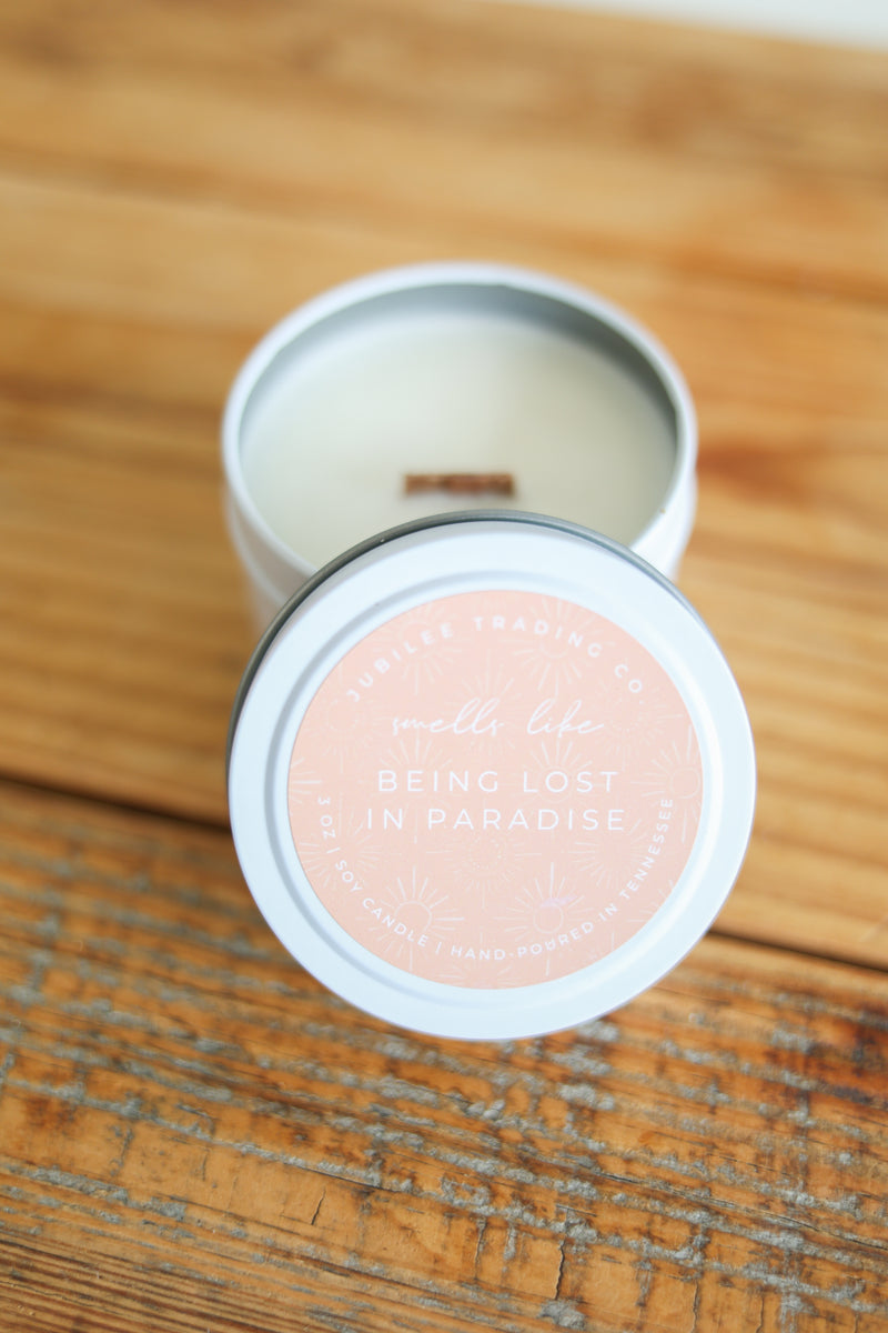 "Being Lost In Paradise" Candle Tin