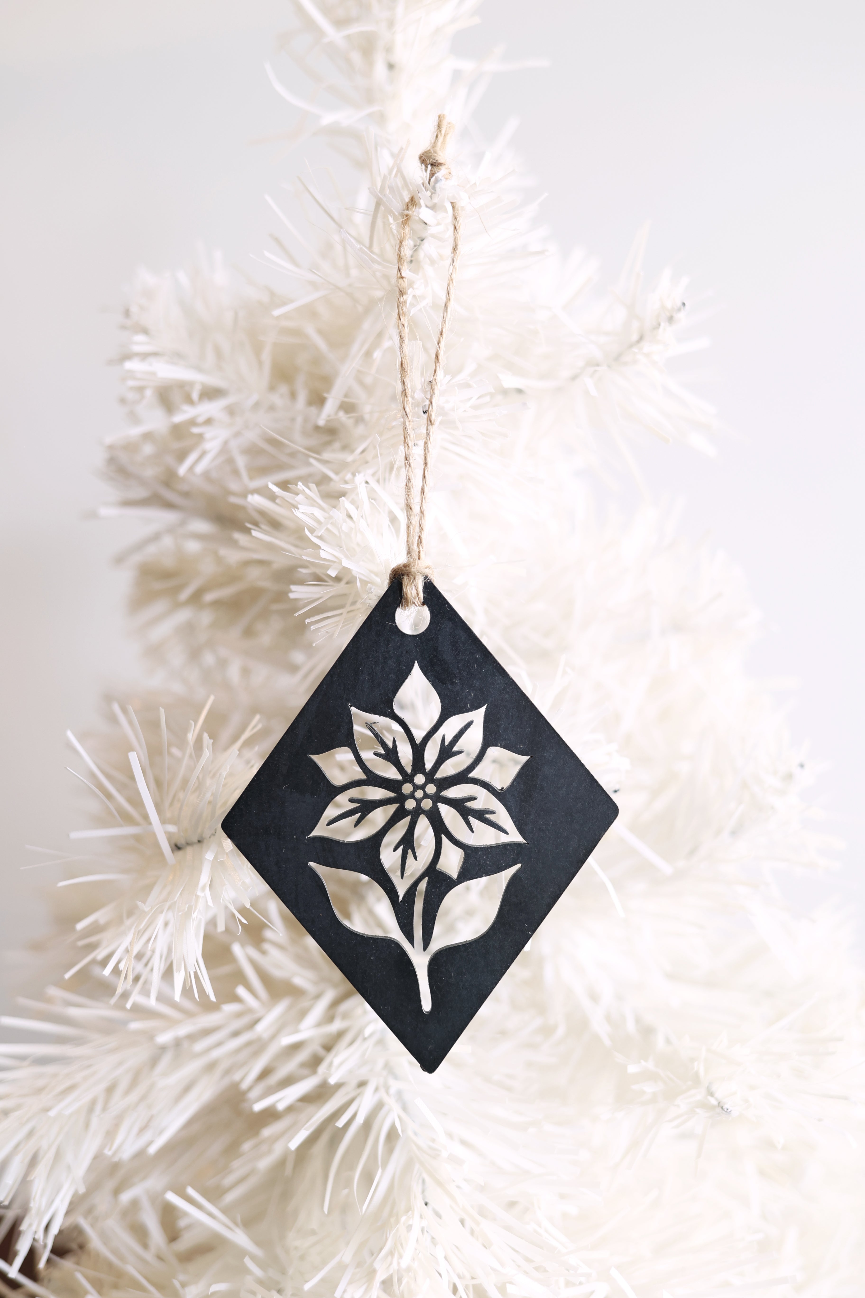 Poinsettia Diamond Christmas Tree Ornament
