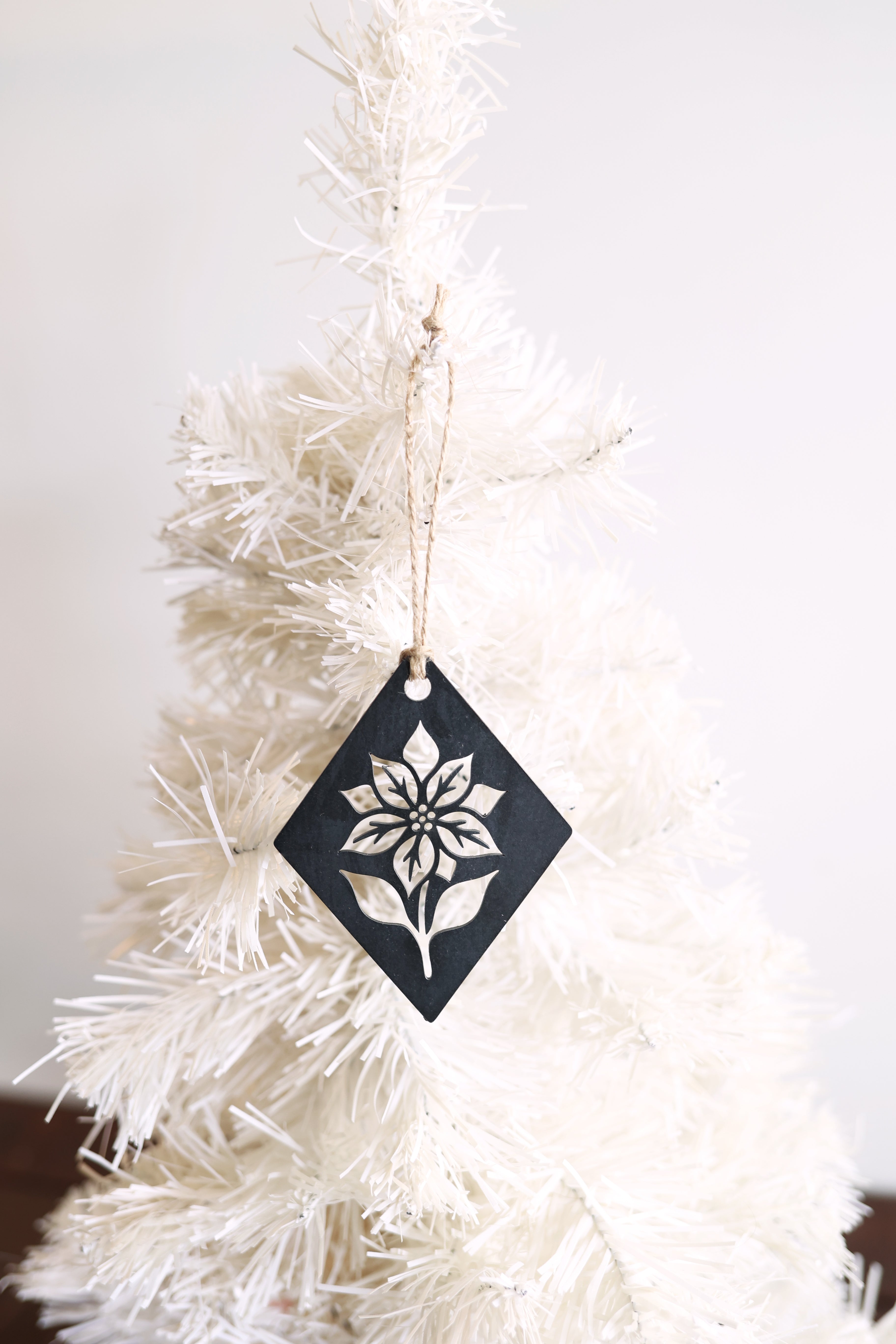 Poinsettia Diamond Christmas Tree Ornament