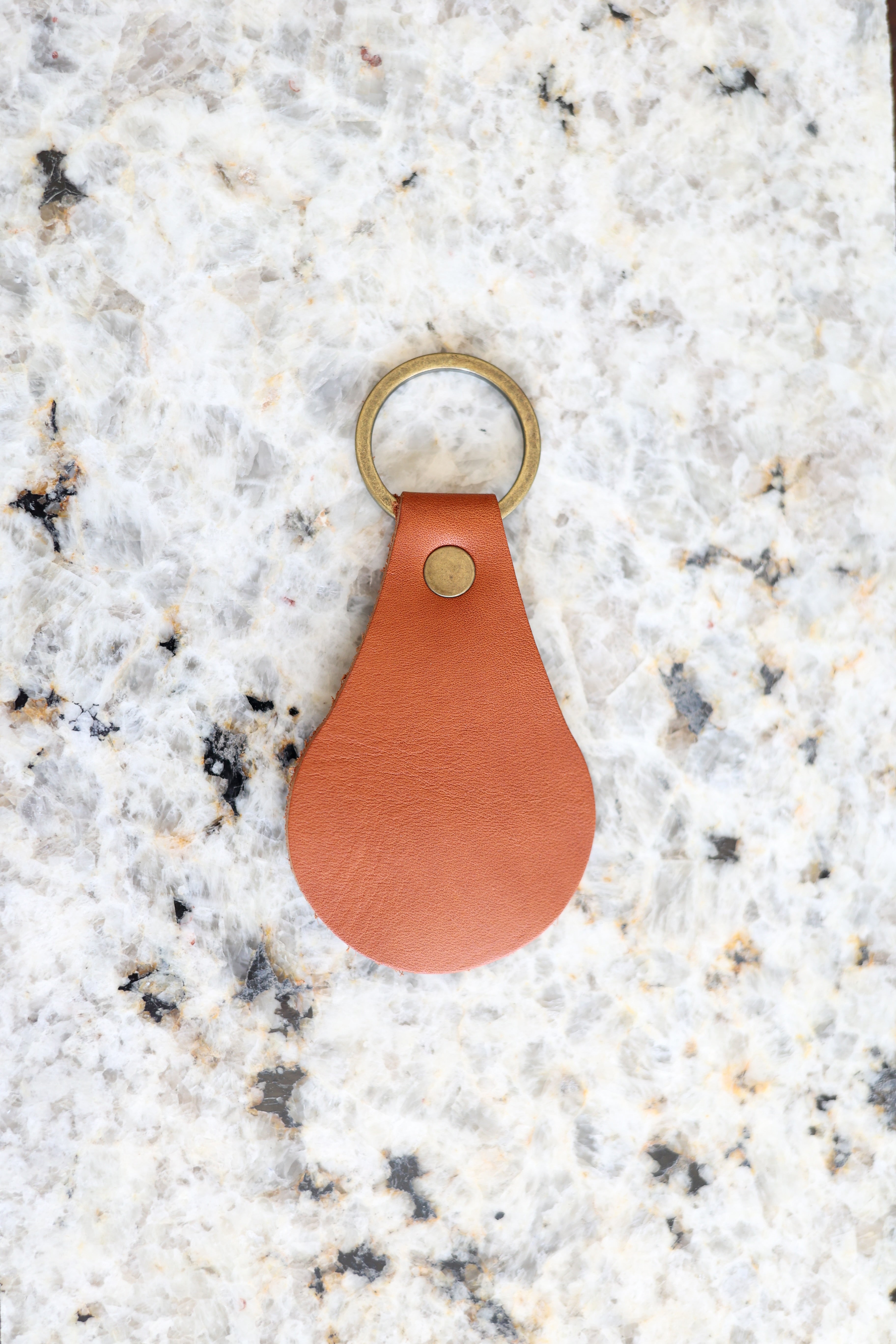 Teardrop Leather Keychain