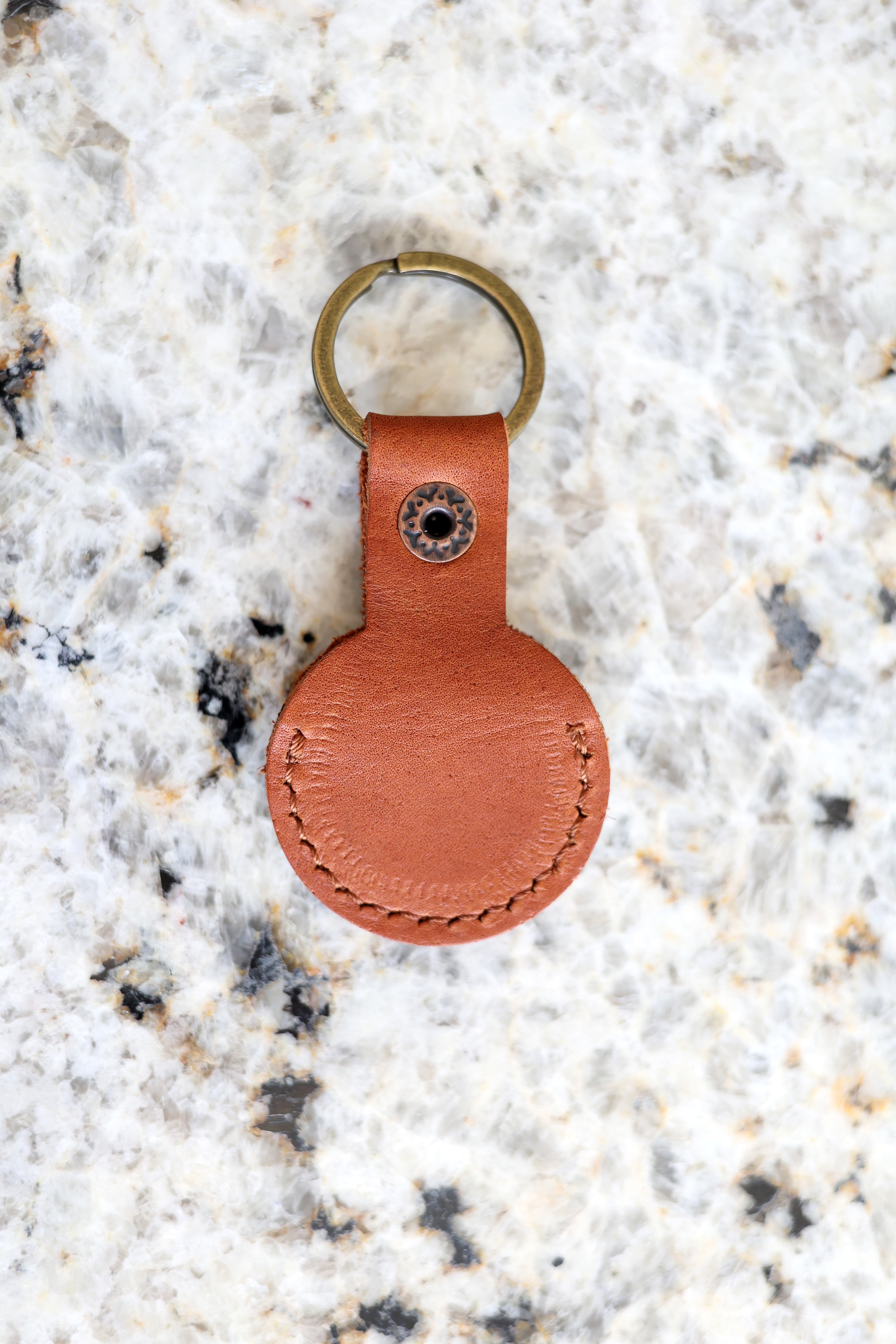 Air Tag Leather Keychain