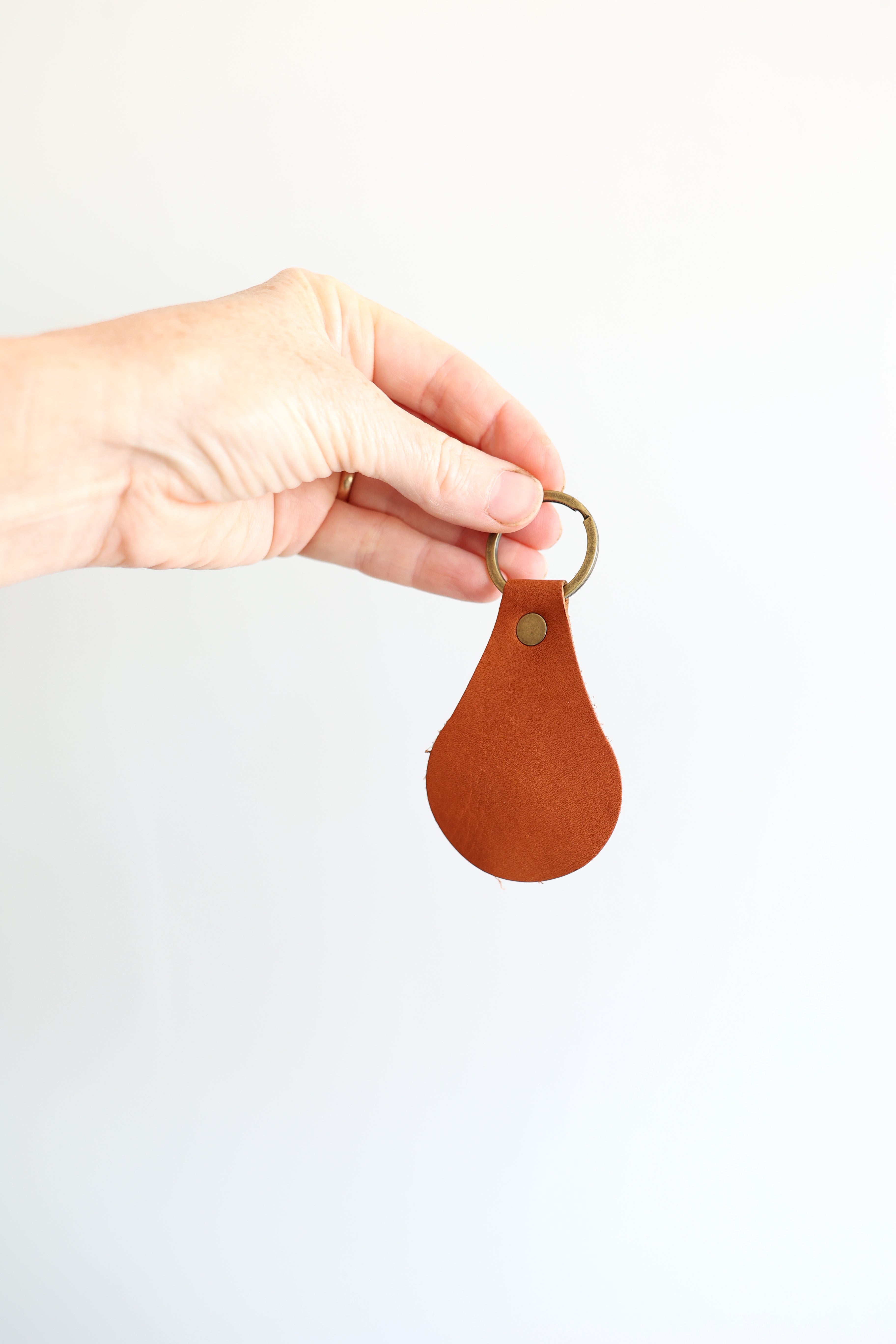 Teardrop Leather Keychain