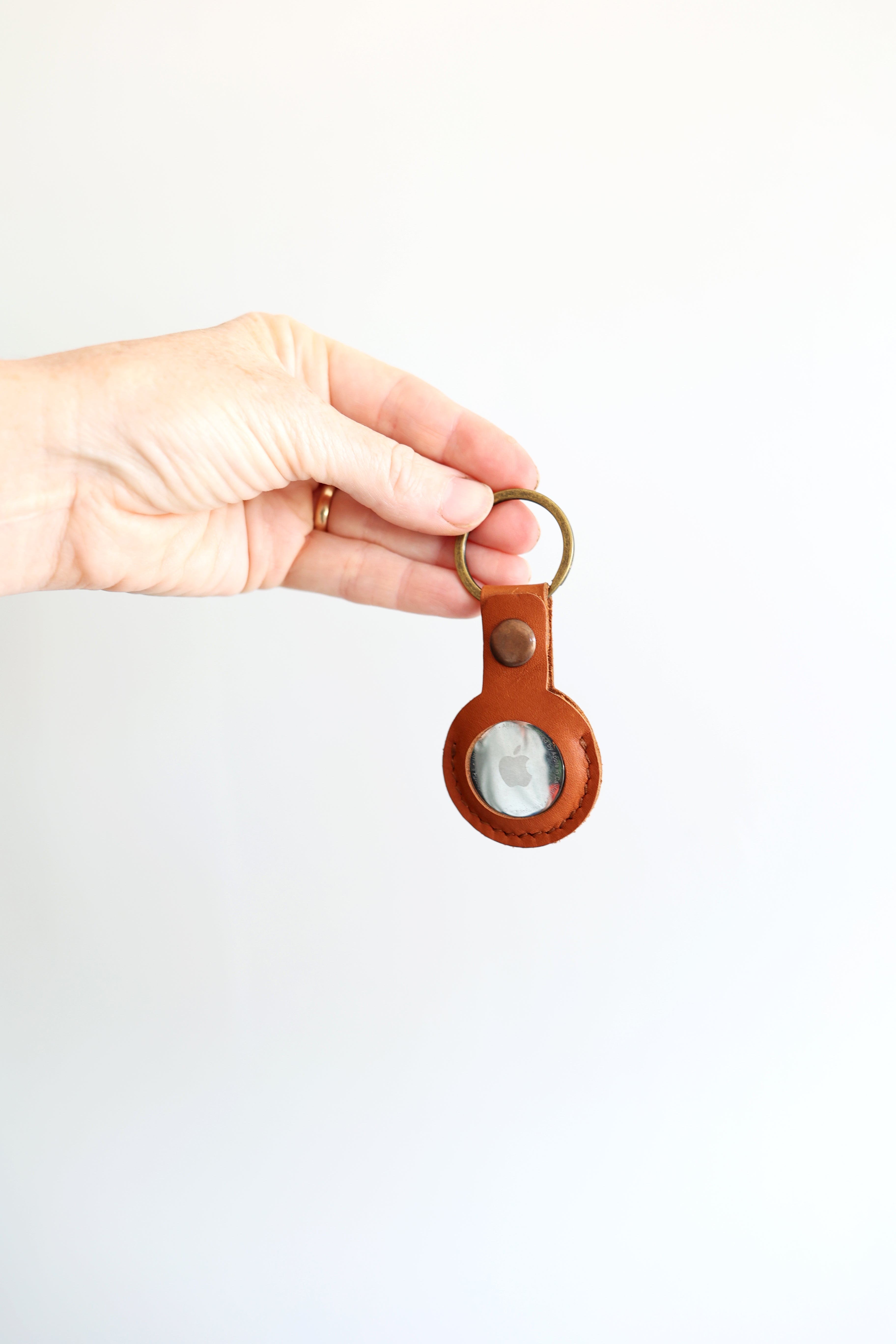 Air Tag Leather Keychain