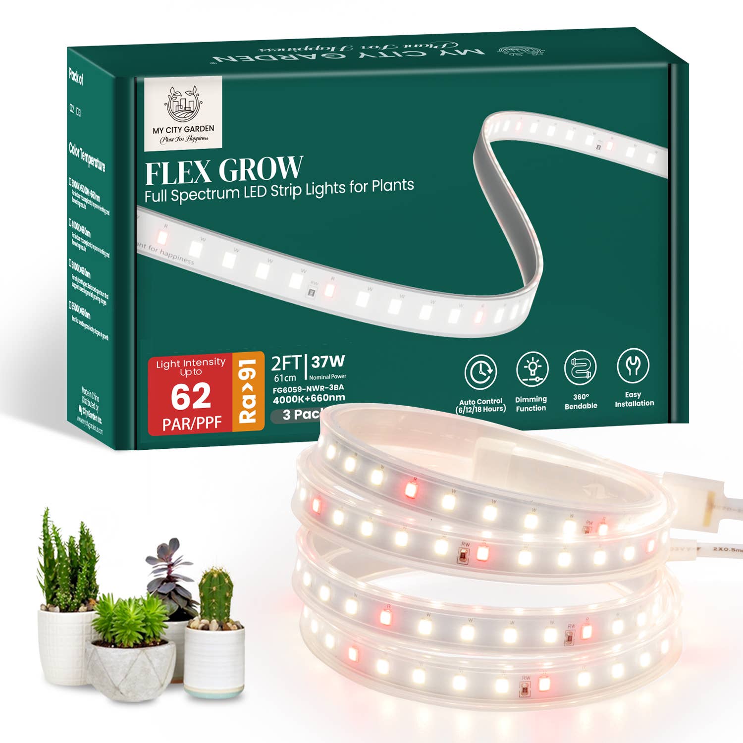 Houseplant Grow Light Strips | 3 Pack | Flex Grow
