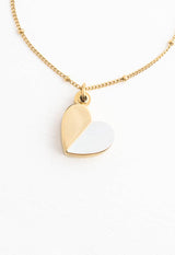 Give Hope Locket- 14K Gold Plated Mother of Pearl Heart Necklace Locket