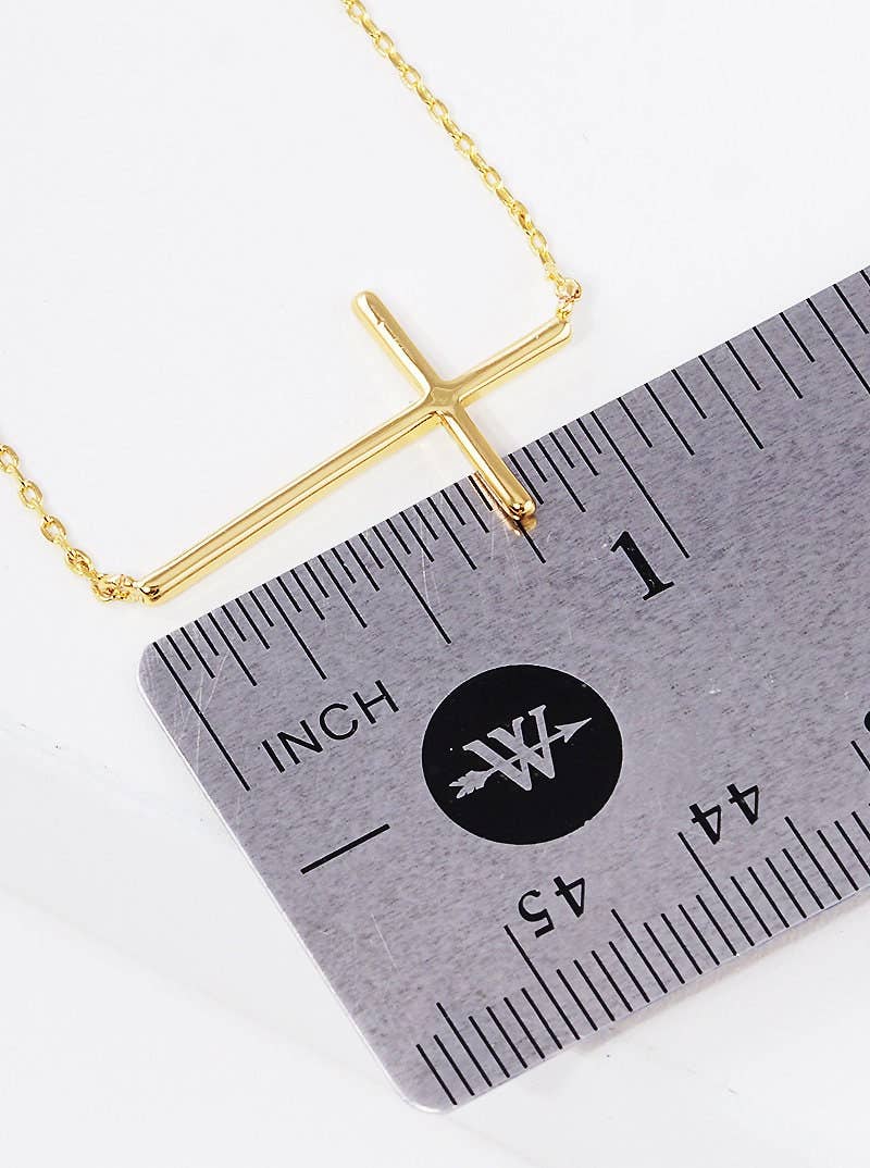 Sideway Christian Cross Necklace