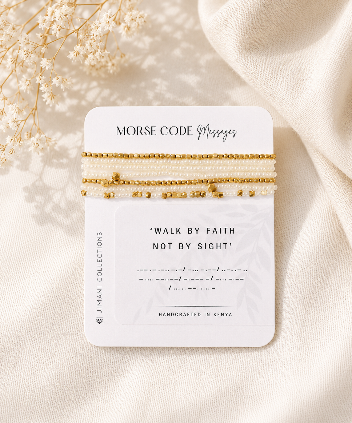 "Walk By Faith, Not by Sight" Morse Code Bracelet