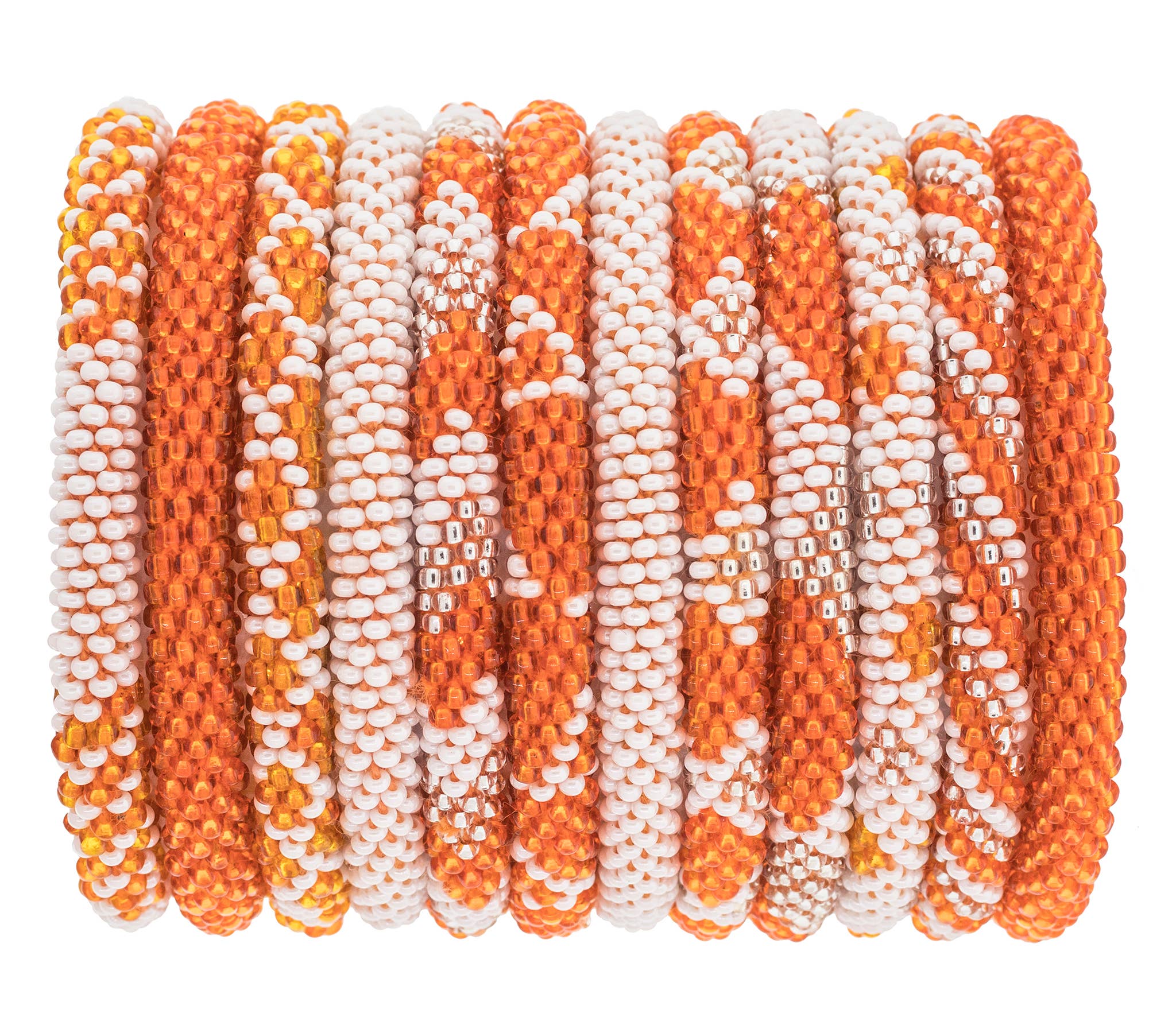 Orange and White Roll-On® Bracelet