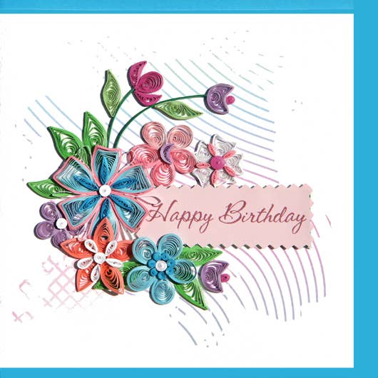 Birthday Flower Bouquet Quilling Card
