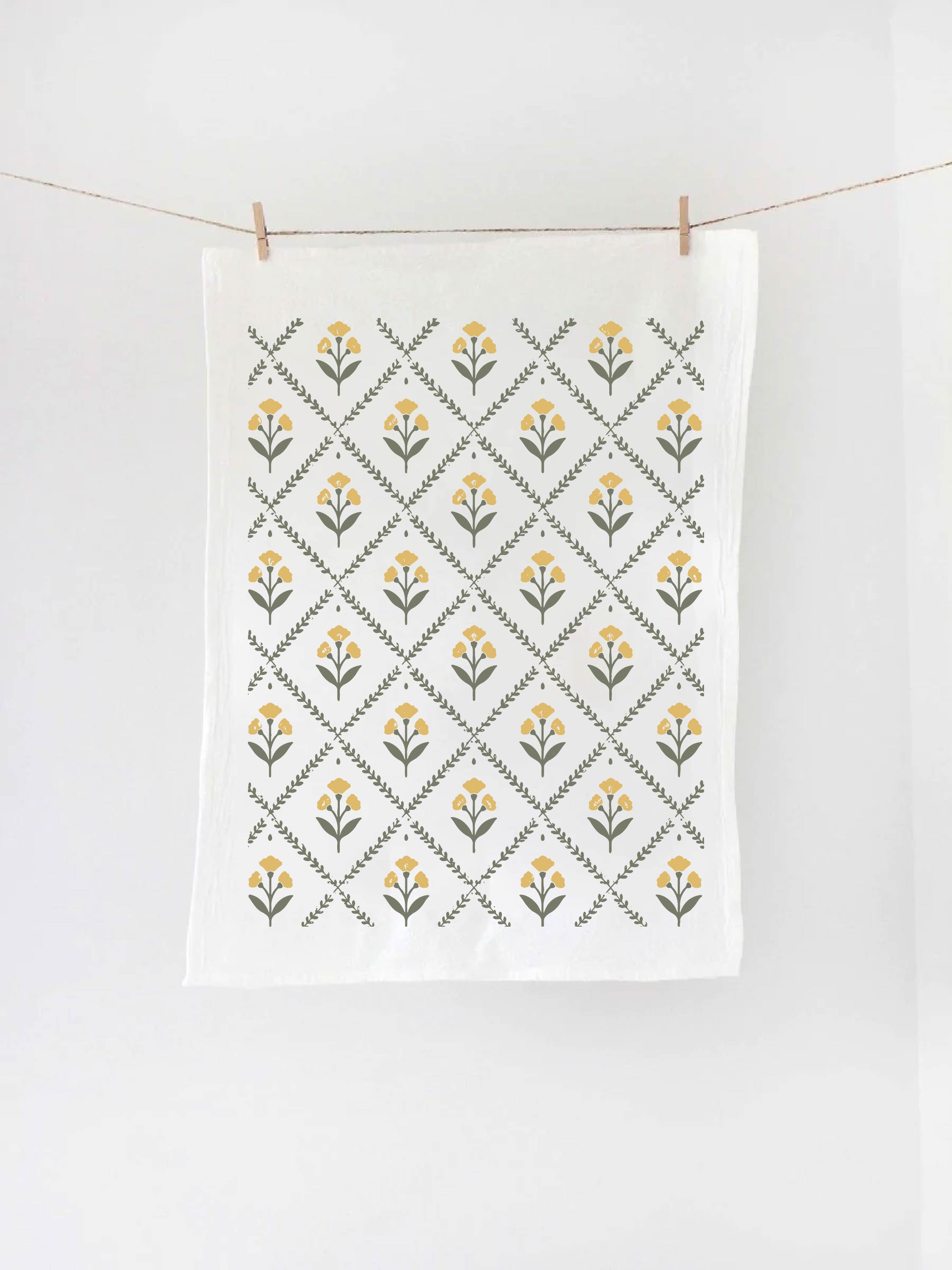 Golden Bloom Tea Towel