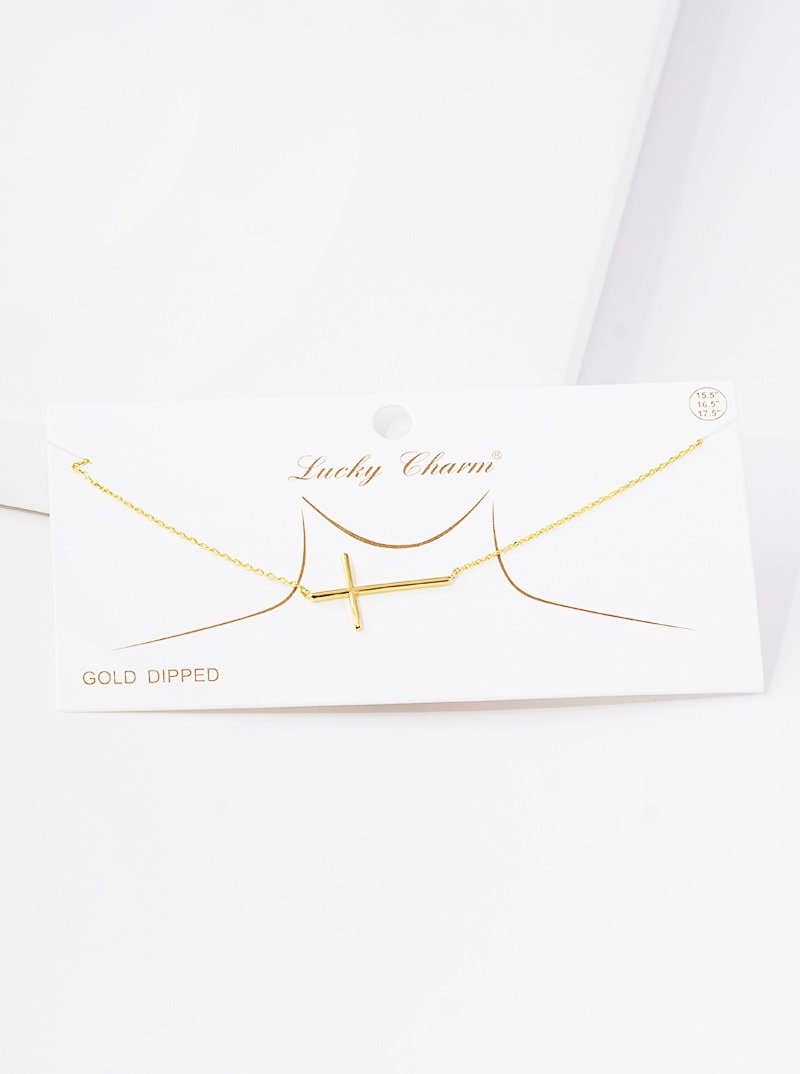 Sideway Christian Cross Necklace