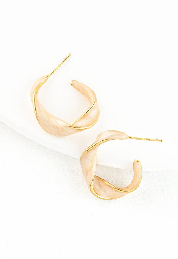 With a Twist Hoops in Soft Coral
