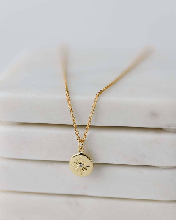 Mina North Star Gold Plated Necklace, short necklace