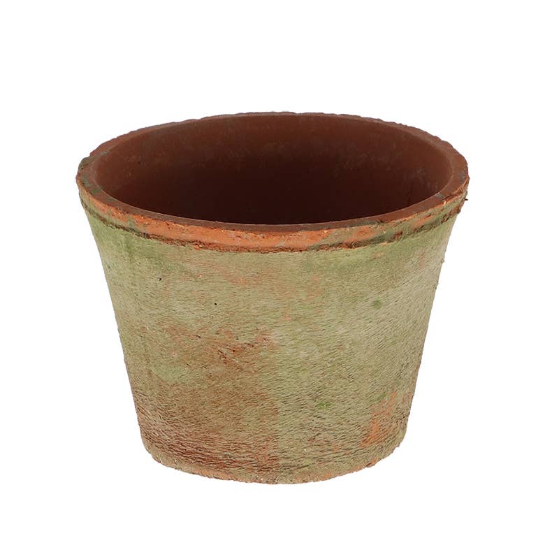Aged Terracotta Round Flower Pot