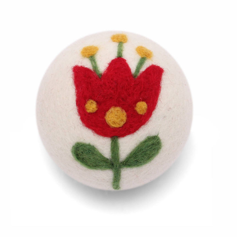Flowers: Eco Wool Dryer Balls Fair Trade: Yellow/Pink