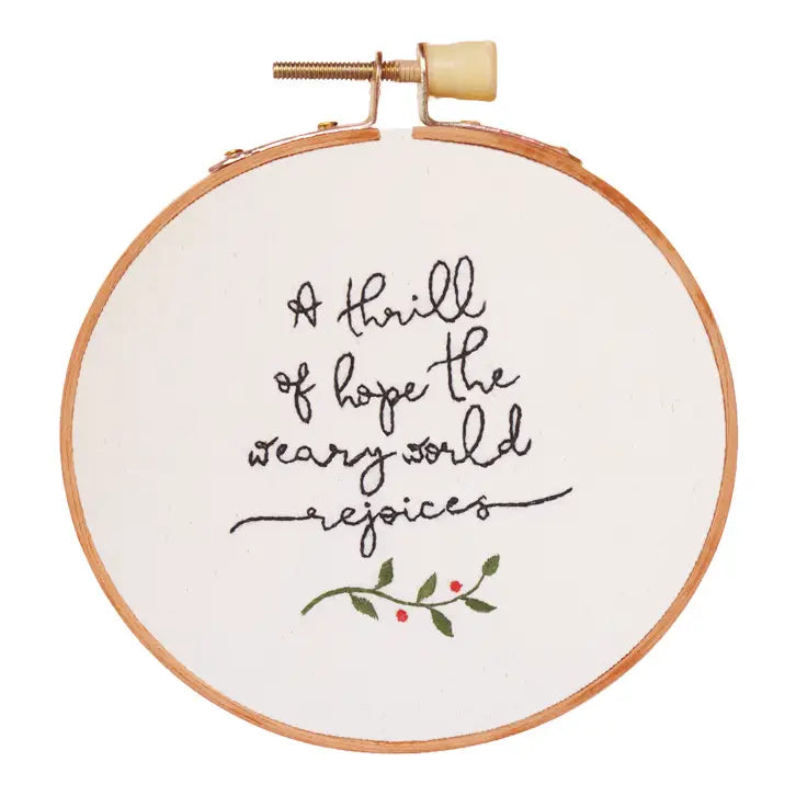 A Thrill of Hope Embroidery Hoop