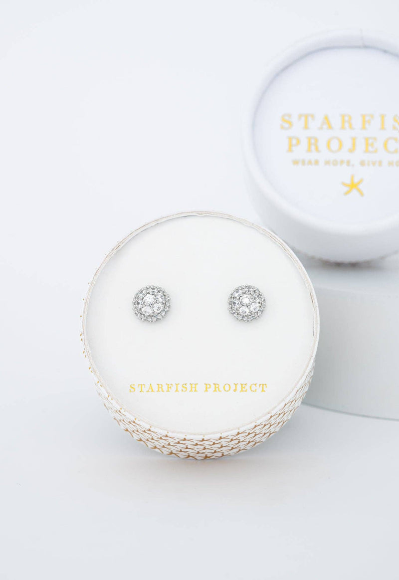 Lustre Bloom Studs in Platinum