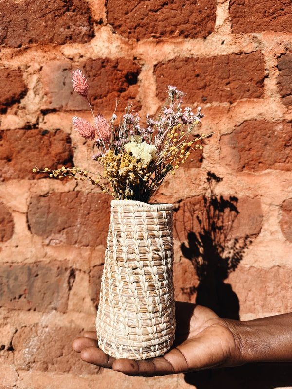 Woven Vase + Dried Flowers