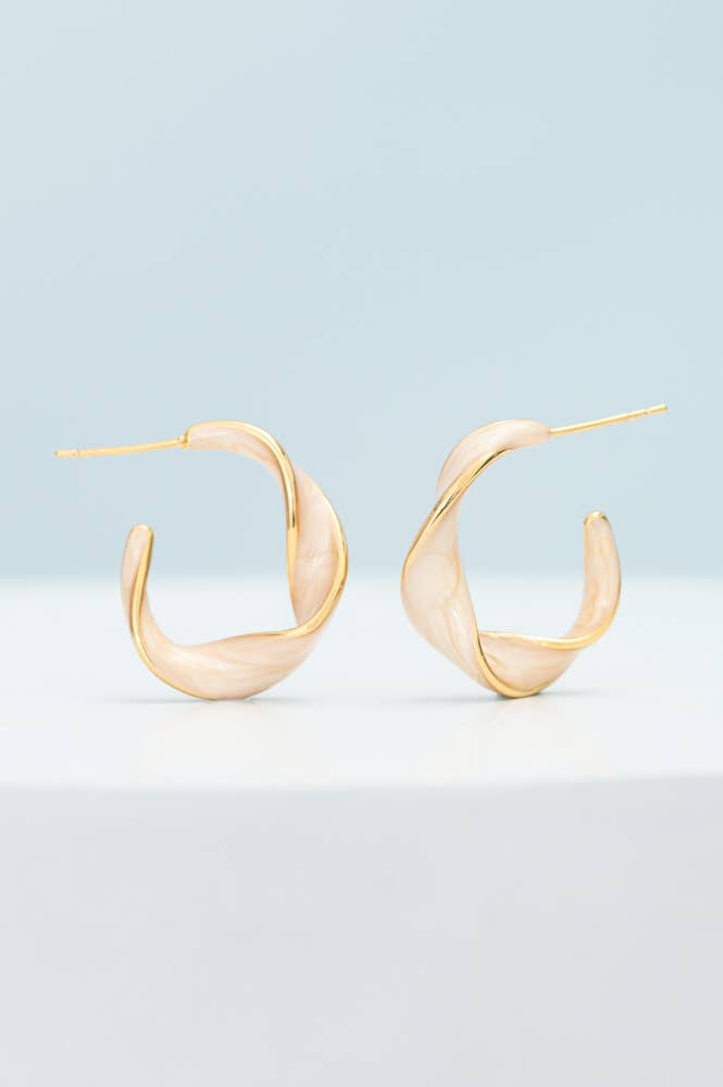 With a Twist Hoops in Soft Coral