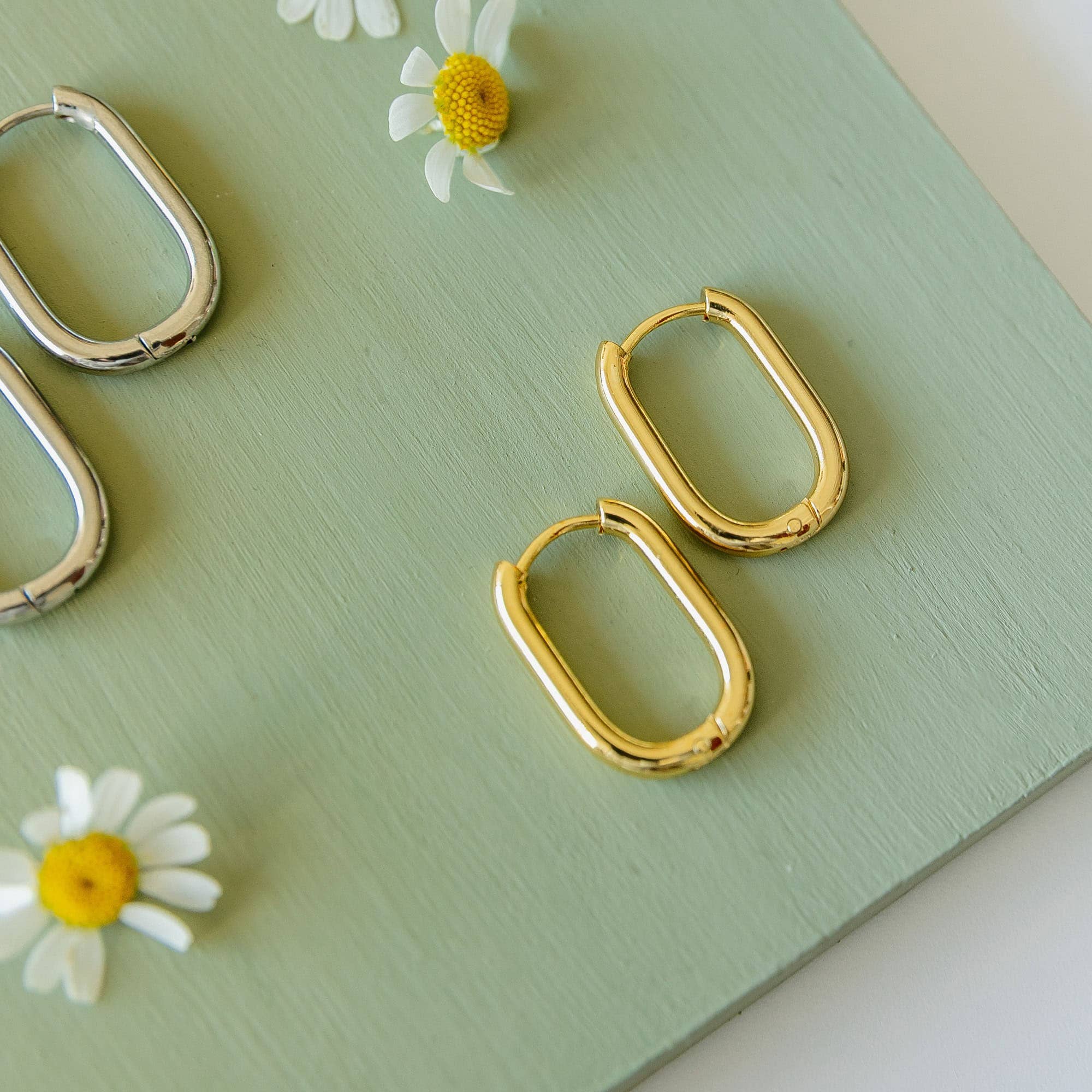 Rectangle Everyday Hoop Earrings