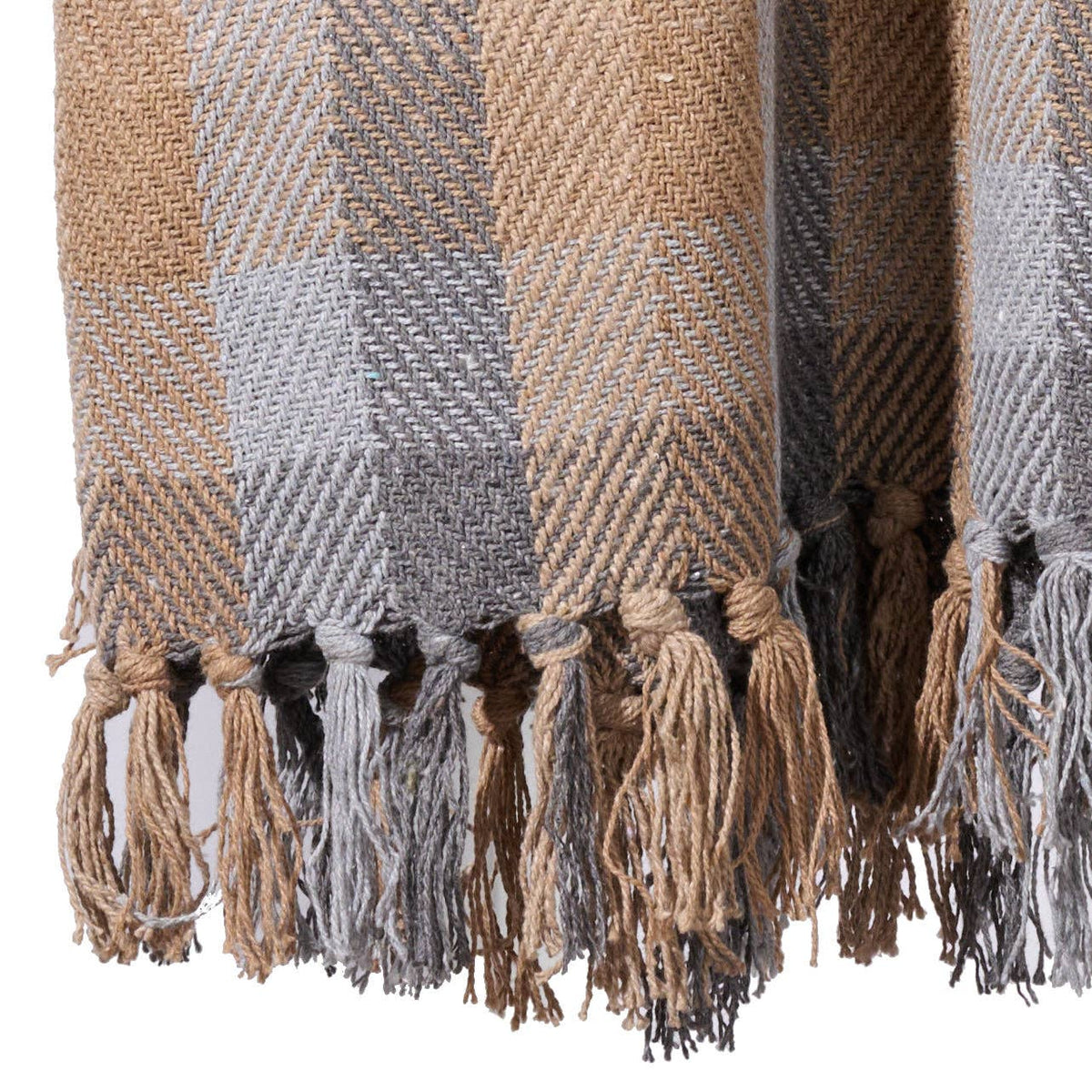 Naya Recycled Blanket - Gray, Tan, Blue