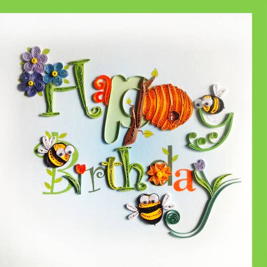 Birthday Bees Quilling Card