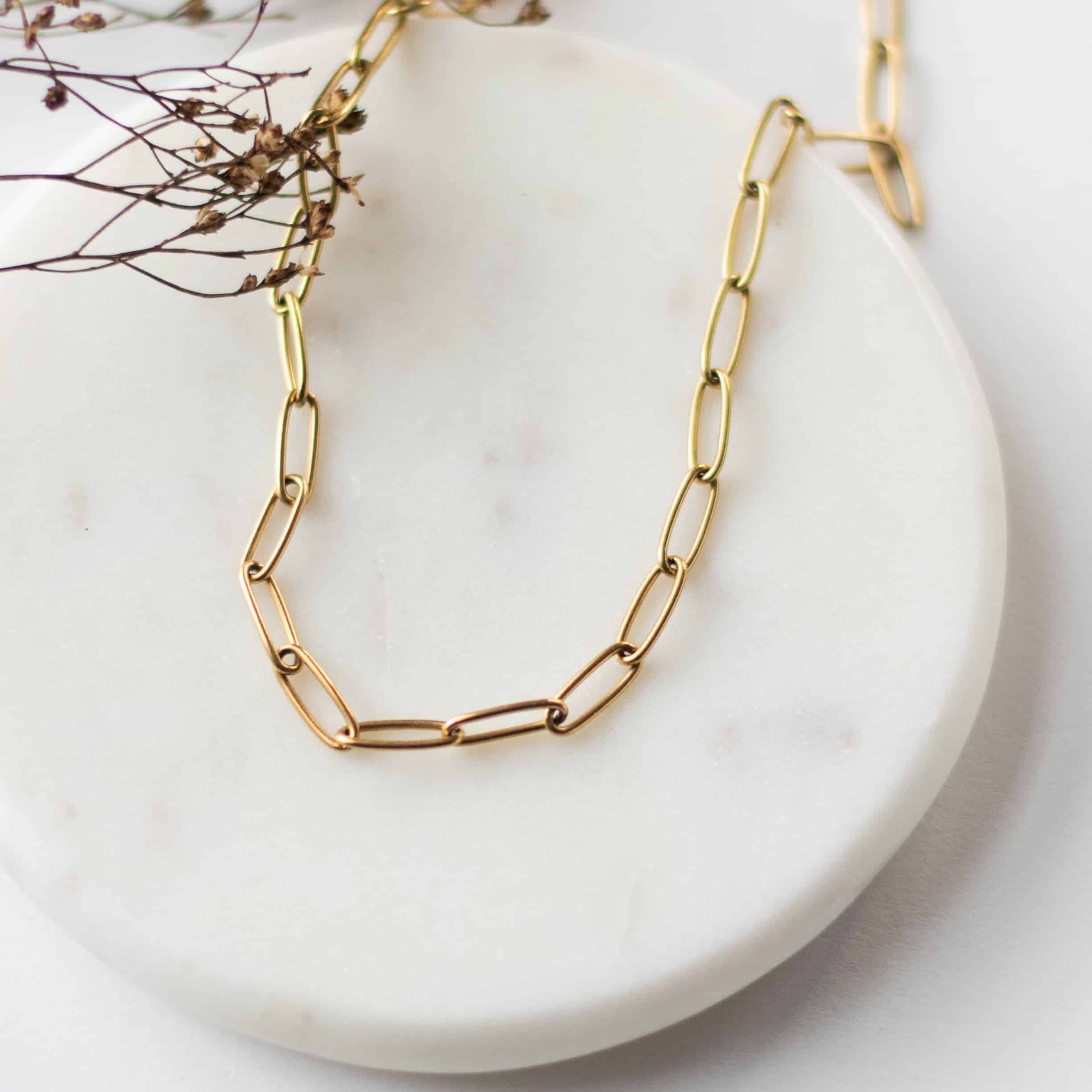 Gold Paperclip Necklace