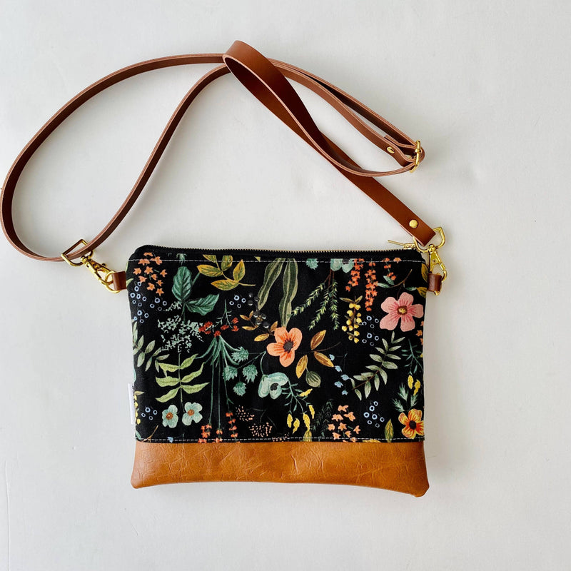 Black Floral Small crossbody bag