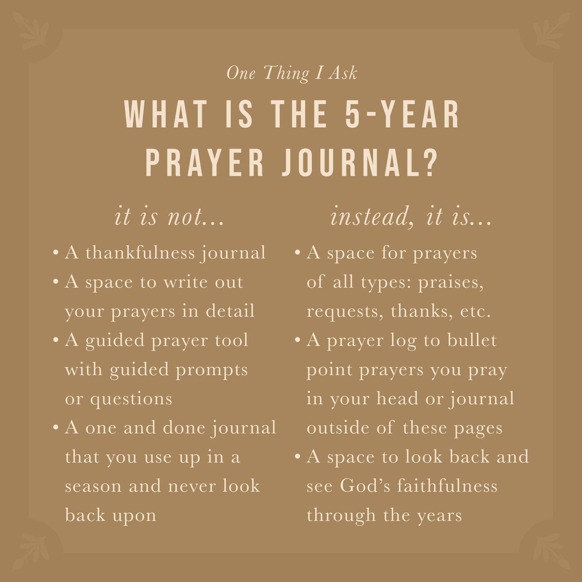 Prayer Journal: One Thing I Ask: Edinburgh Theme