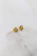 Brass Knotted Stud Earrings